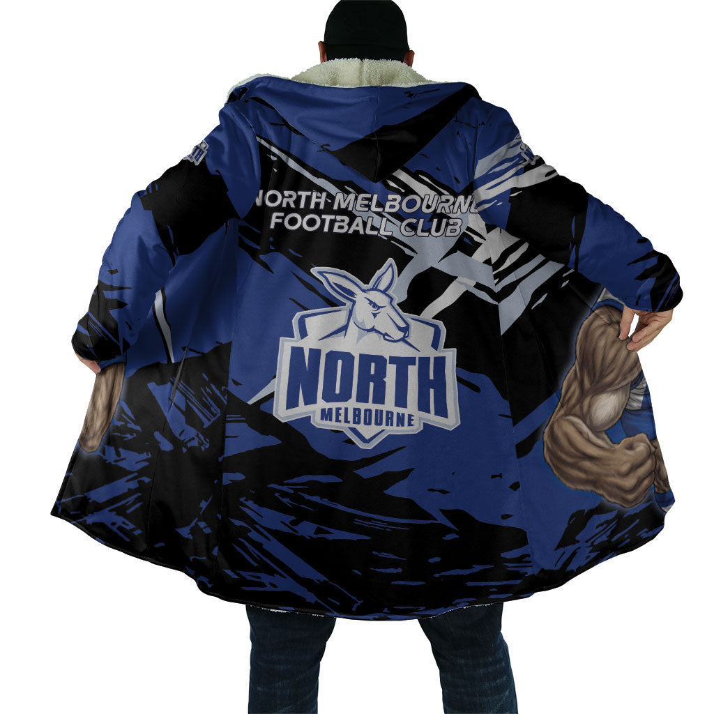 North Melbourne Football Club Cloak Kangaroos Muscular Mascot Graphic - Abstract Paint Splatter Art