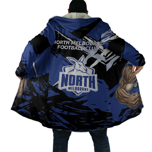 North Melbourne Football Club Cloak Kangaroos Muscular Mascot Graphic - Abstract Paint Splatter Art