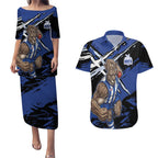 North Melbourne Football Club Couples Matching Puletasi and Hawaiian Shirt Kangaroos Muscular Mascot Graphic - Abstract Paint Splatter Art