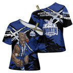 North Melbourne Football Club Cross Shoulder Shirt Kangaroos Muscular Mascot Graphic - Abstract Paint Splatter Art