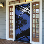 North Melbourne Football Club Door Cover Kangaroos Muscular Mascot Graphic - Abstract Paint Splatter Art