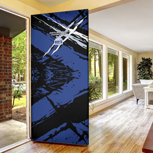 North Melbourne Football Club Door Cover Kangaroos Muscular Mascot Graphic - Abstract Paint Splatter Art
