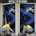 North Melbourne Football Club Door Cover Kangaroos Muscular Mascot Graphic - Abstract Paint Splatter Art