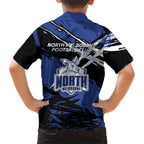 North Melbourne Football Club Family Matching Puletasi and Hawaiian Shirt Kangaroos Muscular Mascot Graphic - Abstract Paint Splatter Art