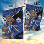 North Melbourne Football Club Garden Flag Kangaroos Muscular Mascot Graphic - Abstract Paint Splatter Art