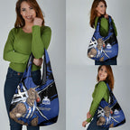 North Melbourne Football Club Grocery Bag Kangaroos Muscular Mascot Graphic - Abstract Paint Splatter Art