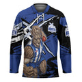 North Melbourne Football Club Hockey Jersey Kangaroos Muscular Mascot Graphic - Abstract Paint Splatter Art