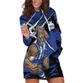 North Melbourne Football Club Hoodie Dress Kangaroos Muscular Mascot Graphic - Abstract Paint Splatter Art