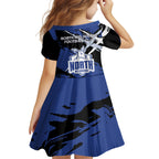 North Melbourne Football Club Kid Short Sleeve Dress Kangaroos Muscular Mascot Graphic - Abstract Paint Splatter Art