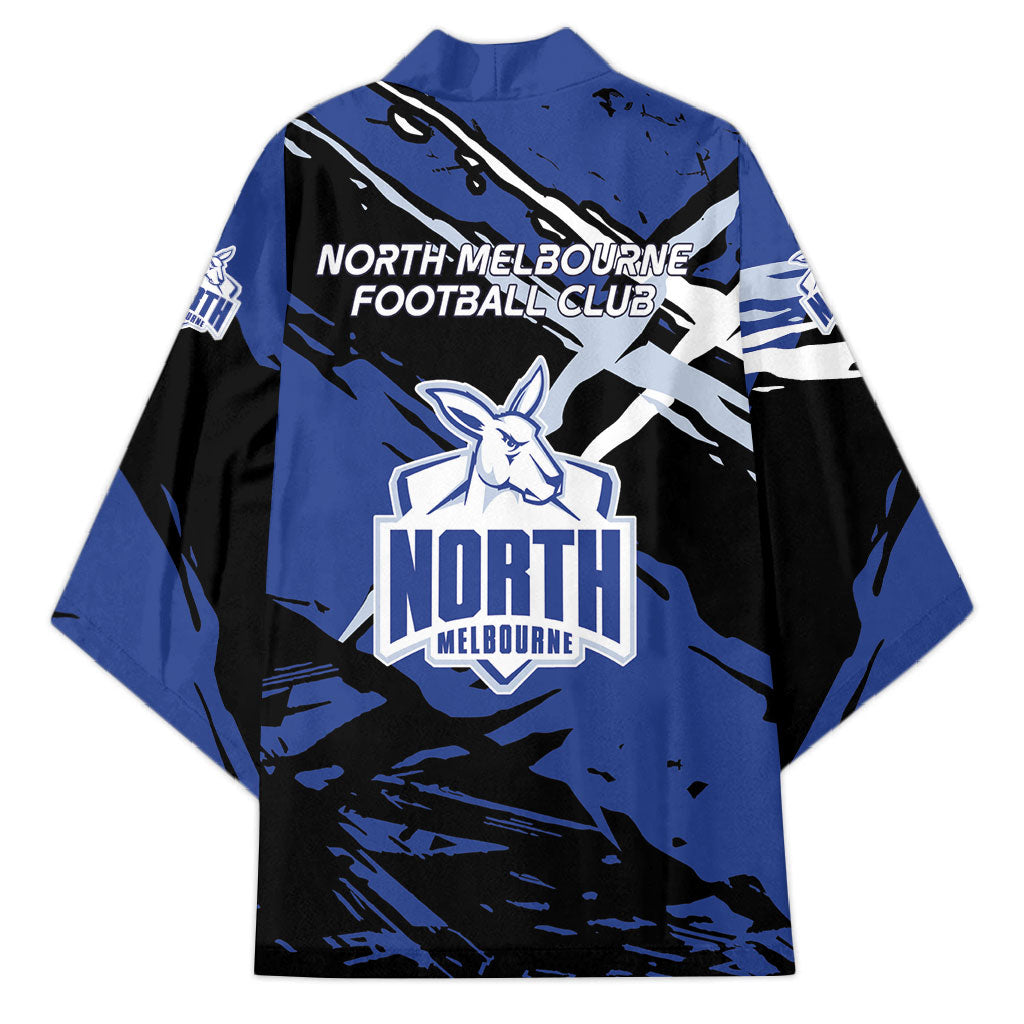 North Melbourne Football Club Kimono Kangaroos Muscular Mascot Graphic - Abstract Paint Splatter Art