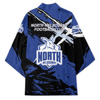 North Melbourne Football Club Kimono Kangaroos Muscular Mascot Graphic - Abstract Paint Splatter Art