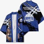 North Melbourne Football Club Kimono Kangaroos Muscular Mascot Graphic - Abstract Paint Splatter Art