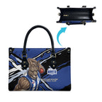 North Melbourne Football Club Leather Bag Kangaroos Muscular Mascot Graphic - Abstract Paint Splatter Art