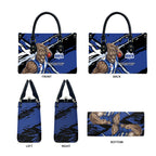 North Melbourne Football Club Leather Bag Kangaroos Muscular Mascot Graphic - Abstract Paint Splatter Art