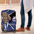 North Melbourne Football Club Luggage Cover Kangaroos Muscular Mascot Graphic - Abstract Paint Splatter Art