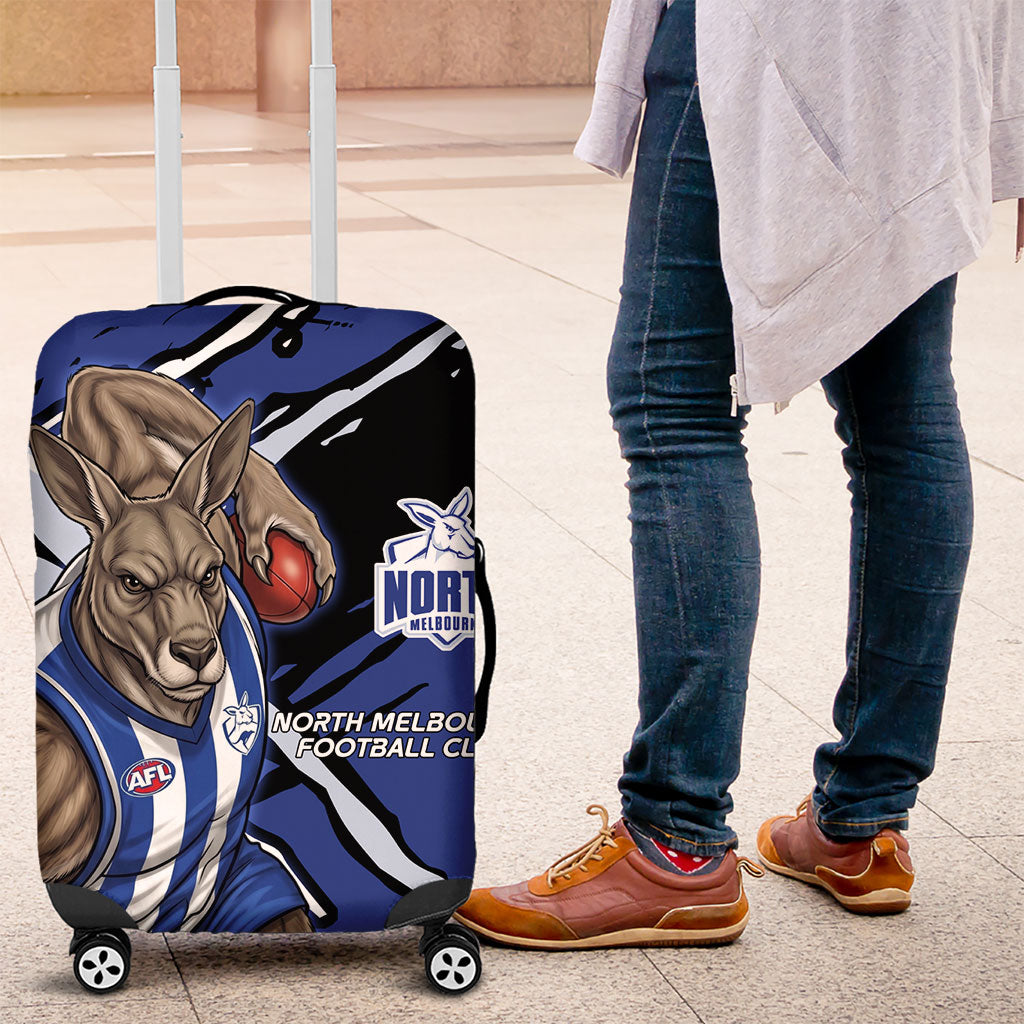 North Melbourne Football Club Luggage Cover Kangaroos Muscular Mascot Graphic - Abstract Paint Splatter Art