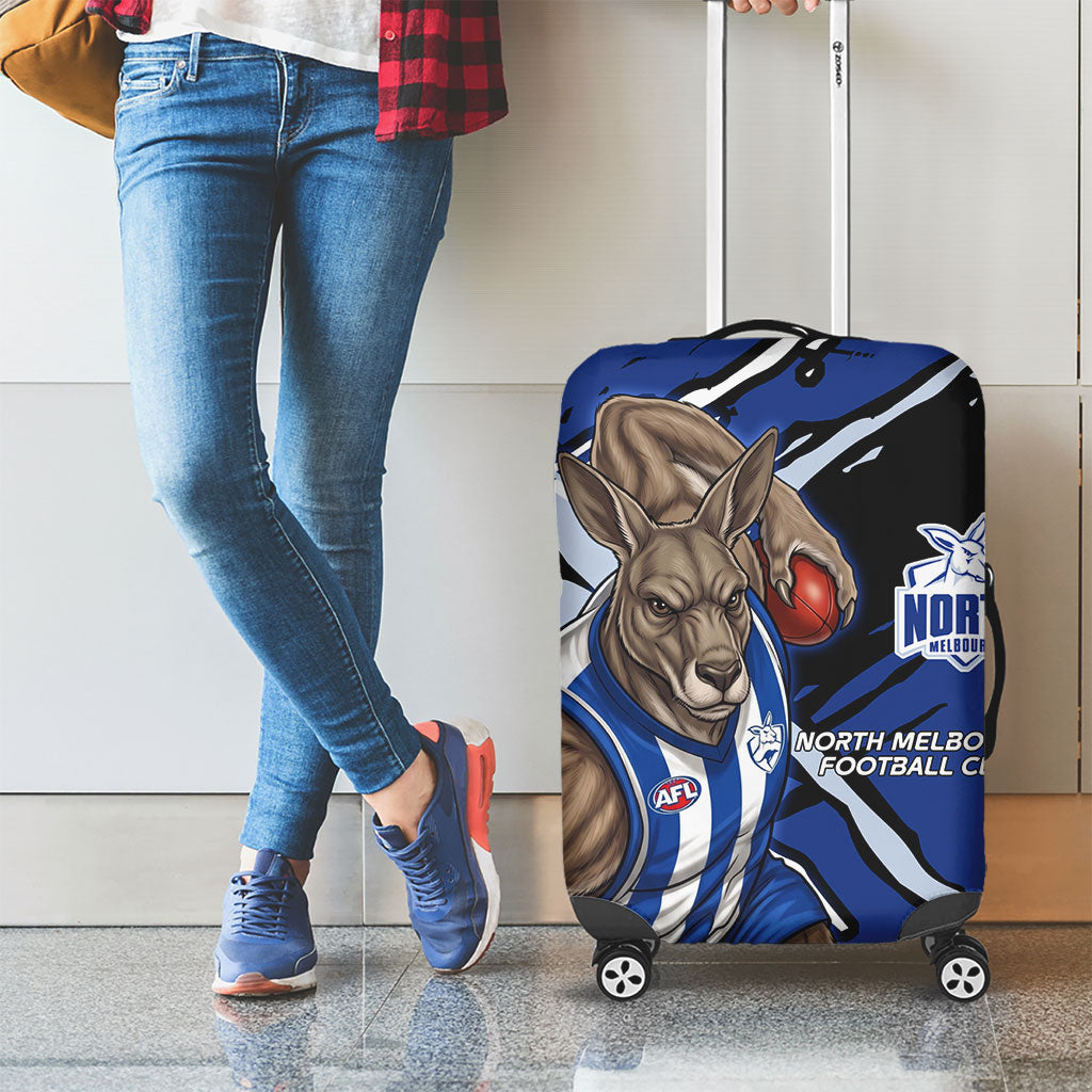 North Melbourne Football Club Luggage Cover Kangaroos Muscular Mascot Graphic - Abstract Paint Splatter Art