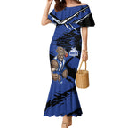 North Melbourne Football Club Mermaid Dress Kangaroos Muscular Mascot Graphic - Abstract Paint Splatter Art