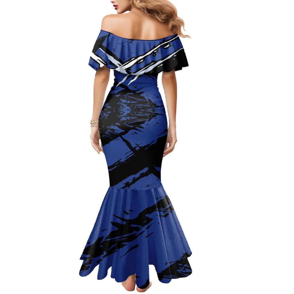 North Melbourne Football Club Mermaid Dress Kangaroos Muscular Mascot Graphic - Abstract Paint Splatter Art