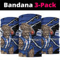 North Melbourne Football Club Neck Gaiter Kangaroos Muscular Mascot Graphic - Abstract Paint Splatter Art