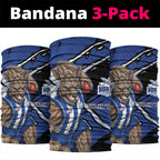North Melbourne Football Club Neck Gaiter Kangaroos Muscular Mascot Graphic - Abstract Paint Splatter Art