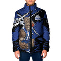 North Melbourne Football Club Padded Jacket Kangaroos Muscular Mascot Graphic - Abstract Paint Splatter Art