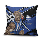 North Melbourne Football Club Pillow Cover Kangaroos Muscular Mascot Graphic - Abstract Paint Splatter Art