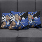 North Melbourne Football Club Pillow Cover Kangaroos Muscular Mascot Graphic - Abstract Paint Splatter Art