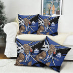 North Melbourne Football Club Pillow Cover Kangaroos Muscular Mascot Graphic - Abstract Paint Splatter Art