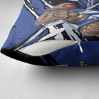 North Melbourne Football Club Pillow Cover Kangaroos Muscular Mascot Graphic - Abstract Paint Splatter Art