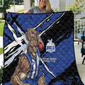 North Melbourne Football Club Quilt Kangaroos Muscular Mascot Graphic - Abstract Paint Splatter Art