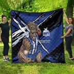 North Melbourne Football Club Quilt Kangaroos Muscular Mascot Graphic - Abstract Paint Splatter Art