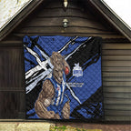 North Melbourne Football Club Quilt Kangaroos Muscular Mascot Graphic - Abstract Paint Splatter Art