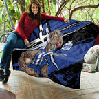 North Melbourne Football Club Quilt Kangaroos Muscular Mascot Graphic - Abstract Paint Splatter Art
