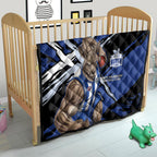 North Melbourne Football Club Quilt Kangaroos Muscular Mascot Graphic - Abstract Paint Splatter Art