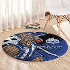 North Melbourne Football Club Round Carpet Kangaroos Muscular Mascot Graphic - Abstract Paint Splatter Art