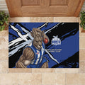 North Melbourne Football Club Rubber Doormat Kangaroos Muscular Mascot Graphic - Abstract Paint Splatter Art