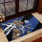 North Melbourne Football Club Rubber Doormat Kangaroos Muscular Mascot Graphic - Abstract Paint Splatter Art