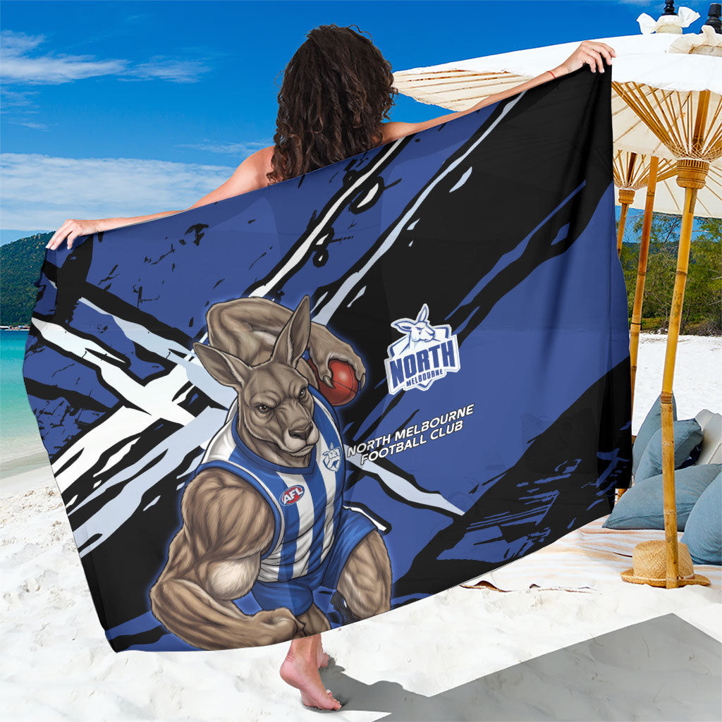 North Melbourne Football Club Sarong Kangaroos Muscular Mascot Graphic - Abstract Paint Splatter Art