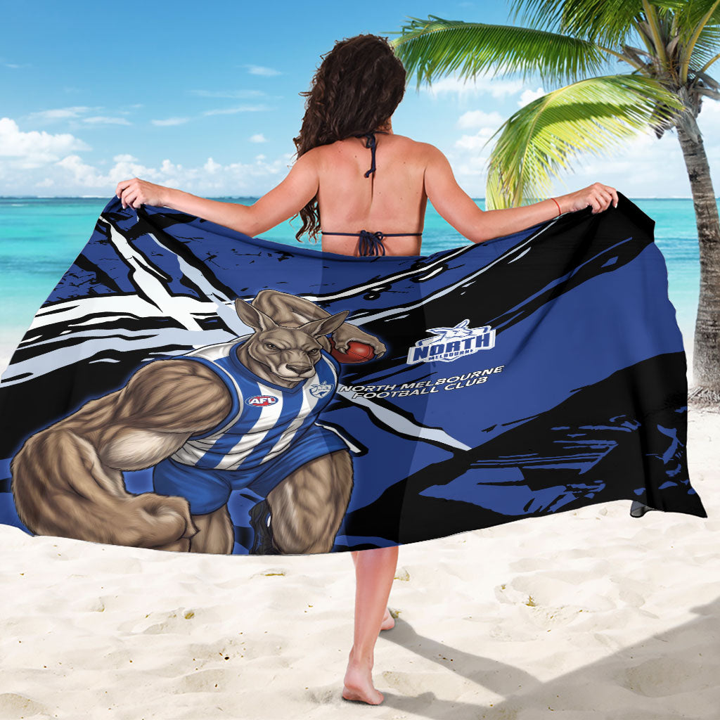 North Melbourne Football Club Sarong Kangaroos Muscular Mascot Graphic - Abstract Paint Splatter Art