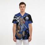 North Melbourne Football Club Scrub Top Kangaroos Muscular Mascot Graphic - Abstract Paint Splatter Art