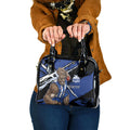 North Melbourne Football Club Shoulder Handbag Kangaroos Muscular Mascot Graphic - Abstract Paint Splatter Art