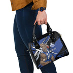 North Melbourne Football Club Shoulder Handbag Kangaroos Muscular Mascot Graphic - Abstract Paint Splatter Art