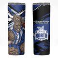 North Melbourne Football Club Skinny Tumbler Kangaroos Muscular Mascot Graphic - Abstract Paint Splatter Art