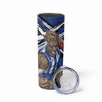 North Melbourne Football Club Skinny Tumbler Kangaroos Muscular Mascot Graphic - Abstract Paint Splatter Art
