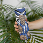 North Melbourne Football Club Skinny Tumbler Kangaroos Muscular Mascot Graphic - Abstract Paint Splatter Art
