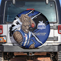 North Melbourne Football Club Spare Tire Cover Kangaroos Muscular Mascot Graphic - Abstract Paint Splatter Art