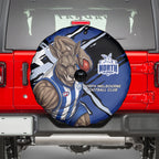 North Melbourne Football Club Spare Tire Cover Kangaroos Muscular Mascot Graphic - Abstract Paint Splatter Art