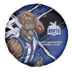 North Melbourne Football Club Spare Tire Cover Kangaroos Muscular Mascot Graphic - Abstract Paint Splatter Art
