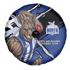 North Melbourne Football Club Spare Tire Cover Kangaroos Muscular Mascot Graphic - Abstract Paint Splatter Art